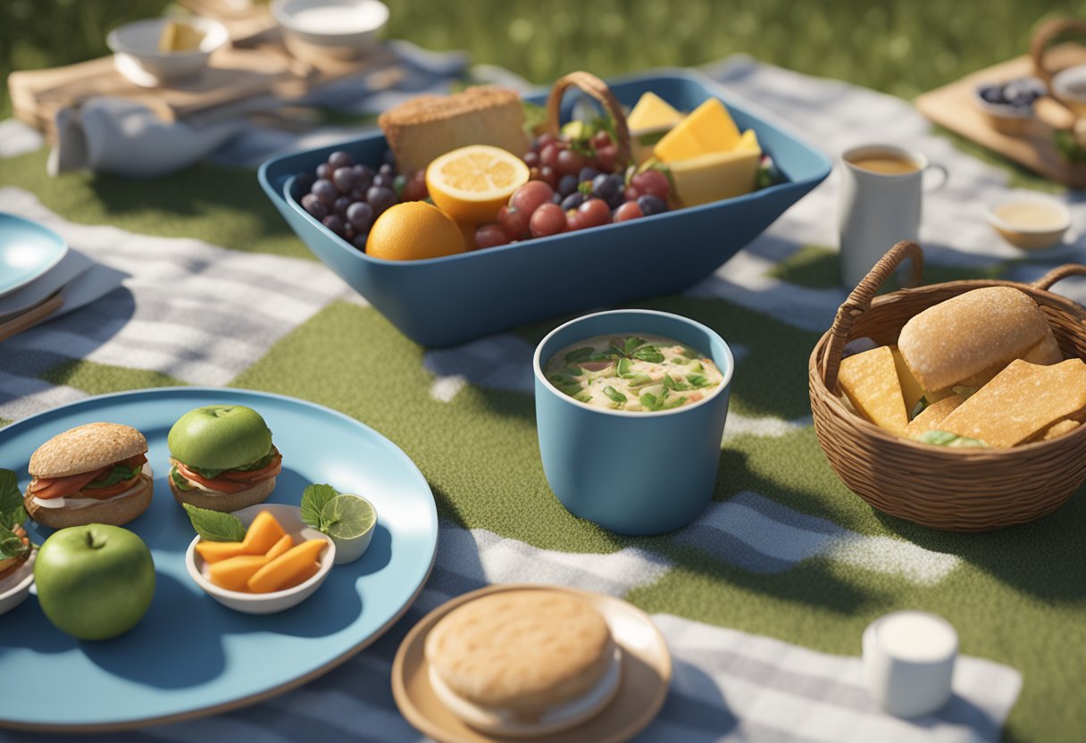 Plates being arranged with food for a perfect picnic